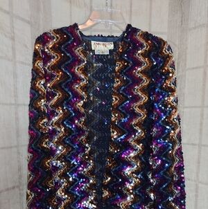 Vintage 1970s Sequin Deco Jacket